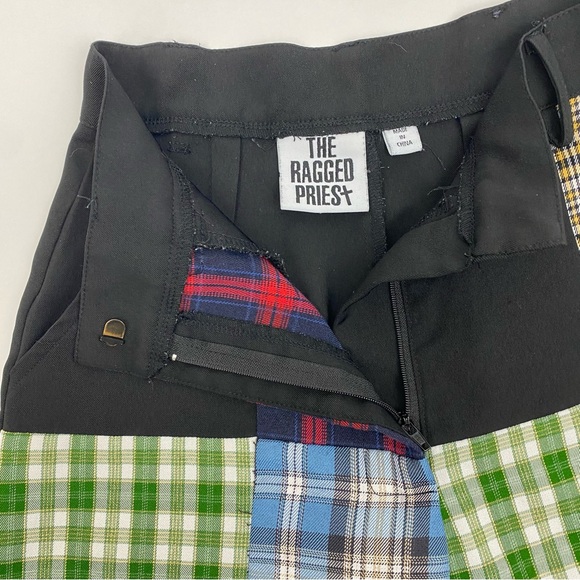 The Ragged Priest X Free People Error Plaid Patchwork Straight Leg Pants Trouser - Picture 11 of 16